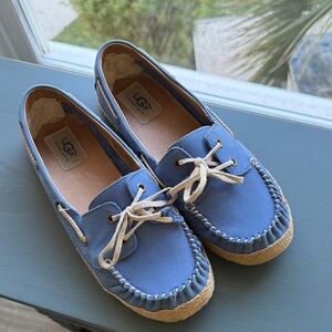 UGG Blue and Tan Moccasin Loafers